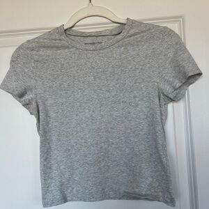 Abercrombie & Fitch Soft Essentials Light Heather Gray Short Sleeve Tee